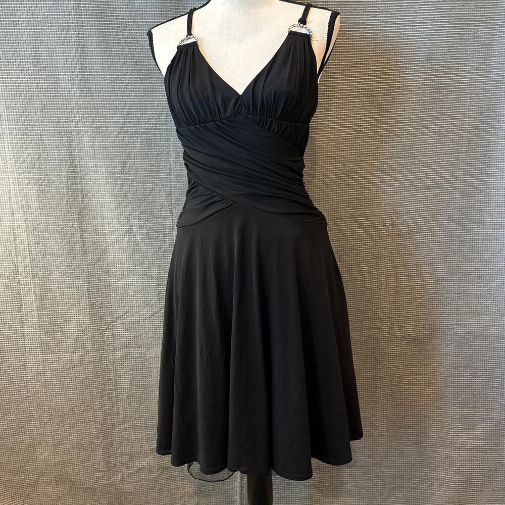 Black strappy dress with stretch